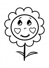 Раскраска цветок с улыбкой - подсолнух 