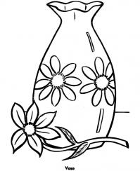 Легкая раскраска ваза с узорами 