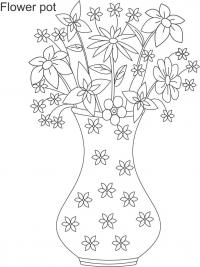 Раскраска ваза с цветами 