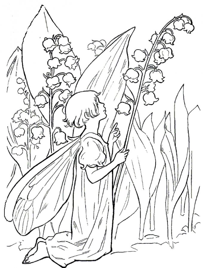 Фея Ландыш фея смотрит на ландыши раскраски цветы