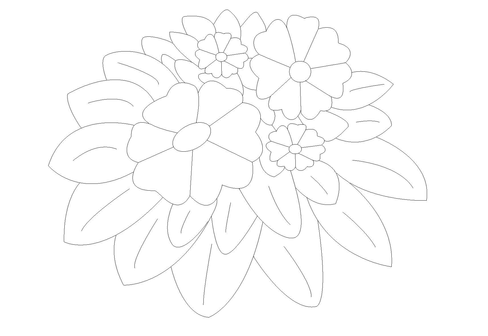 Для вырезания Контур цветка для поделок и аппликаций раскраски цветы