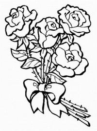 Розочки с шипами, розы в букете, розы с бантом, красивые цветы 