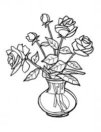 Розы в стеклянной круглой вазе 
