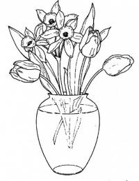 Нарциссы в стеклянной вазе 