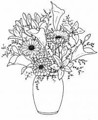 Цветы в вазе, калла, лилия, пион 