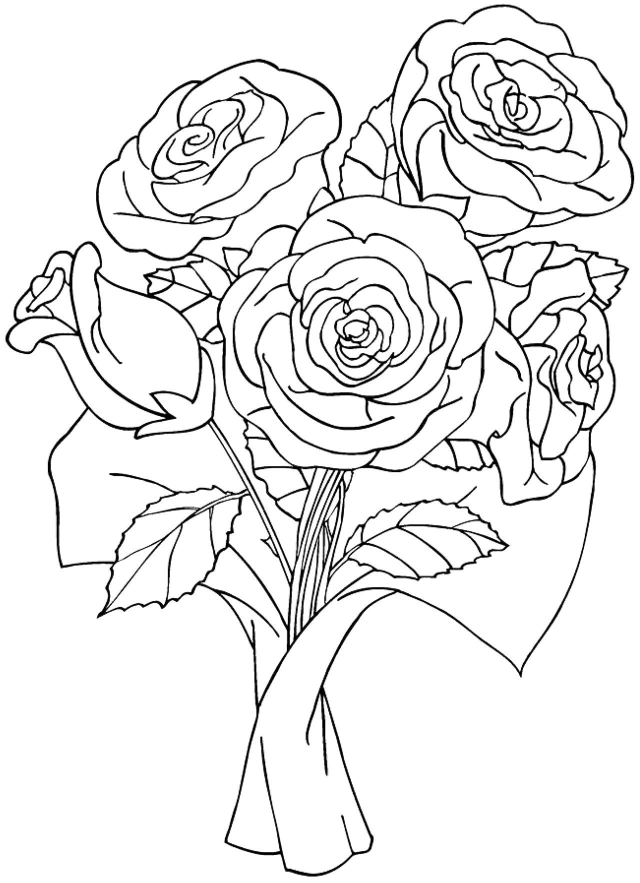 Раскраски Букет цветов для мамы (37 шт.) - скачать или распечатать бесплатно #