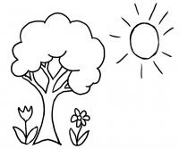 Для детского сада два цветка солнце и дерево 