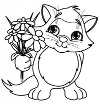 Кот с цветами 
